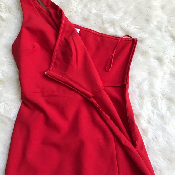 NWT Likely Red One Shoulder Cutout Lisette Dress - Picture 10 of 15